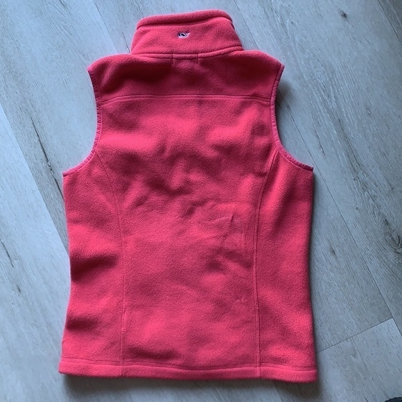 Vineyard Vines Pink Full Zip Fleece Vest Sz XXS - Picture 12 of 13